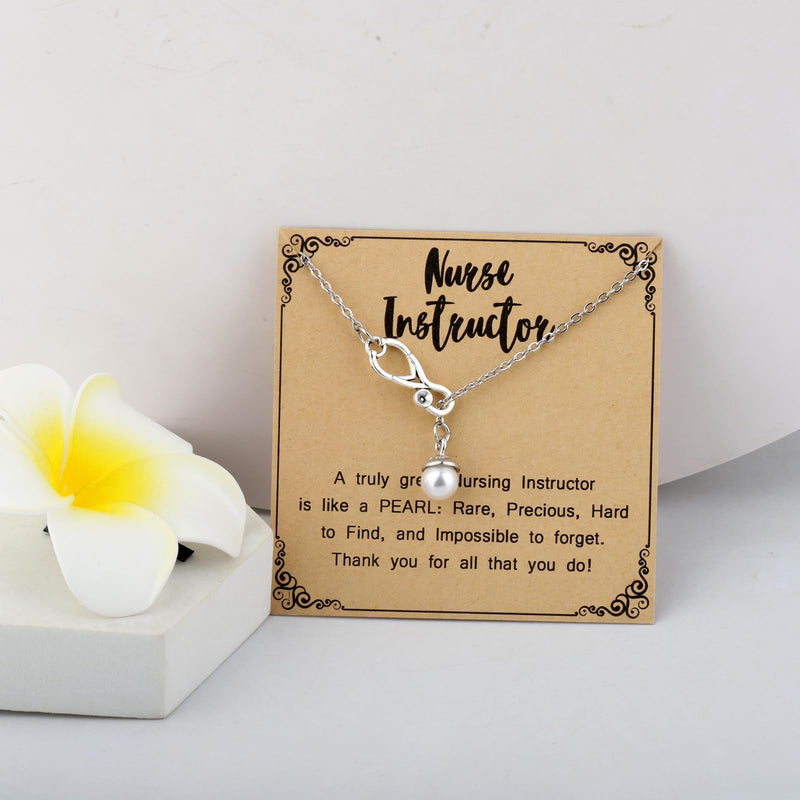 [Australia - AusPower] - MAOFAED Nursing Instructor Gifts, Stethoscope Necklace, Appreciation Gift for Preceptor,Teacher, Nursing Educator(nursingInstructor) 
