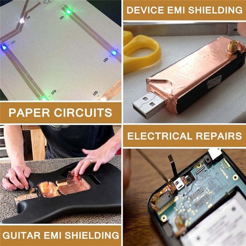 [Australia - AusPower] - Copper Foil Tape (4 inch X 33 FT) with Double-Sided Conductive Adhesive for Guitar & EMI Shielding,Stained Glass Making,Electrical Repairs,Paper Circuits,Soldering,Grounding,DIY Copper Tape 4 inch X 33 FT 