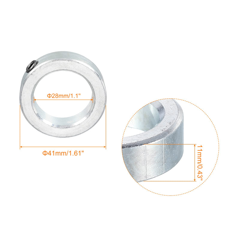 [Australia - AusPower] - MECCANIXITY Shaft Collar 1-1/8" Bore Zinc Plated Carbon Steel Set Screw Style Clamping Collars Silver Tone 2 Pack 1-1/8" 