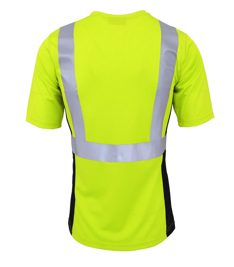 WORK IDEA Safety T Shirt for Women Reflective Tape High Visibility Shirt Work Construction Short Sleeve Yellow# Small