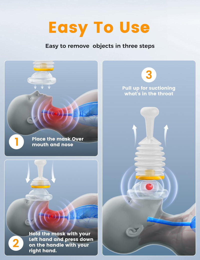 [Australia - AusPower] - Choking Rescue Device,Anti Choking Device, Automatic Choking Rescue Device Choking Device for Kids and Adults,Home Use Kit, Portable Suction Rescue Device 