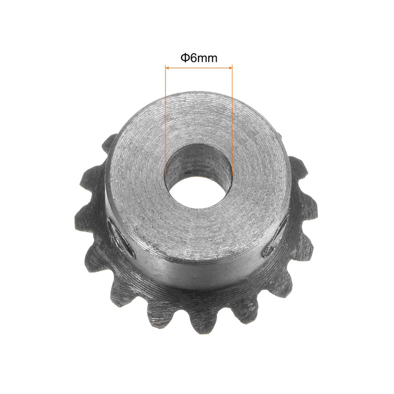 [Australia - AusPower] - 2pcs Bevel Gear 1M 16 Teeth 6mm Shaft Hole 1:1 Tapered Bevel Pinion Gear 45# Steel 1.5 Module 90 Degree Steering Gear, for Hardware Mechanical Rotation 