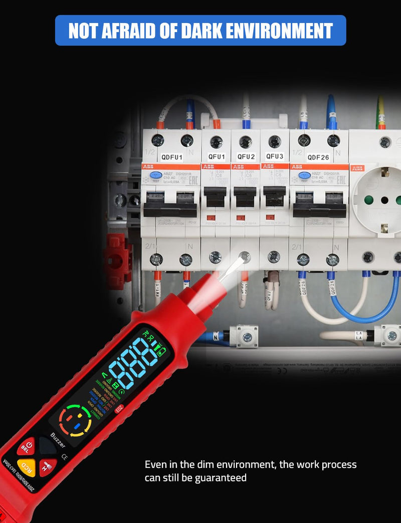 [Australia - AusPower] - FROGBRO 2-in-1 Voltage Tester & Outlet Tester, Dual Range AC 2-440V 50Hz-60Hz with LCD Display, Circuit Breaker Finder & Tracer Kit for Accurate Electrical Detection（No Batteries Included） 