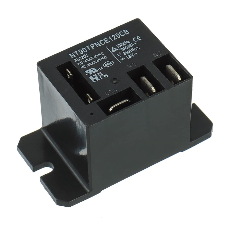 [Australia - AusPower] - NT90-AC120V-10X Power Relay AC 120V Coil 120 VAC 30A SPDT(1NO 1NC) with Flange Mounting and 10 Quick Connect Terminals Wires Mini Relay(Pack of 2pcs) 