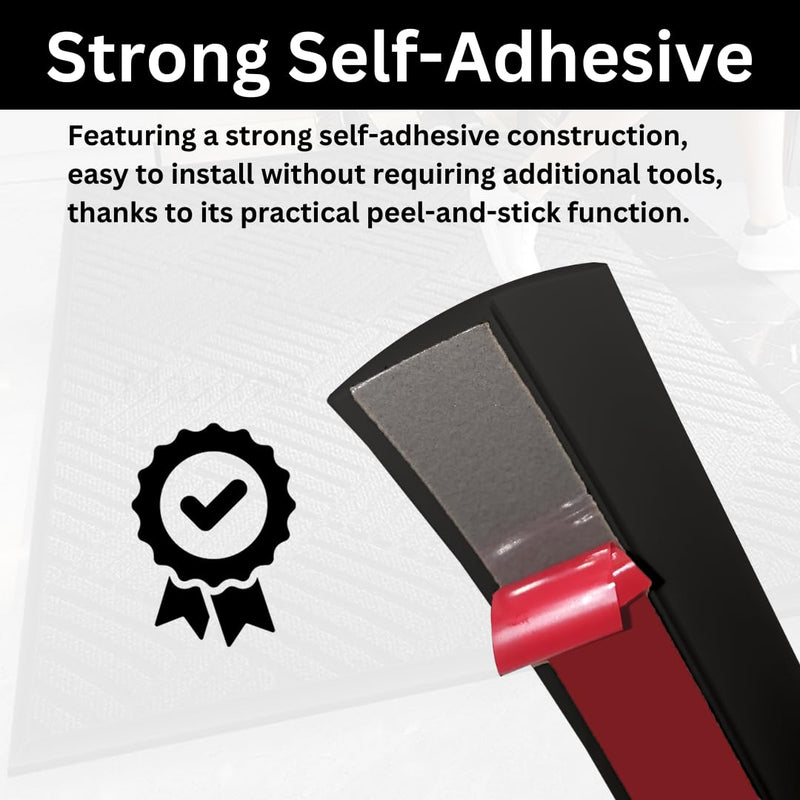 [Australia - AusPower] - Floor Transition Strip Self Adhesive Carpet Wood Tile Vinyl Flooring Laminate Transition Cover Edge Trim Gap Doorway Threshold for Uneven Floors Heights Within 5 mm (Black, 40 inches) Black 