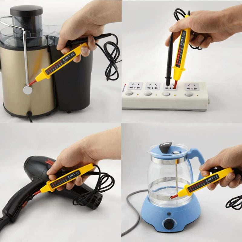 [Australia - AusPower] - 8 in 1 Electric AC/DC Voltage Detector Pen Circuit Tester with LED Lights 