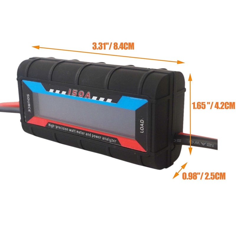 [Australia - AusPower] - 150A High Precision Watt Meter with Backlight Digital LCD Screen, DC 0-100V Power Analyzer, Battery Consumption Performance Monitor for RC, Solar Systems, Wind Power 150A 100V 