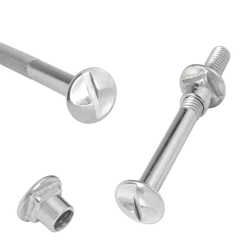 [Australia - AusPower] - 10 Sets Anti Theft Bolt and Nut Accessories Kit M6x60mm Stainless Steel Tamper Proof Nut Unidirectional Dismantling Screw for U Channel Columns 