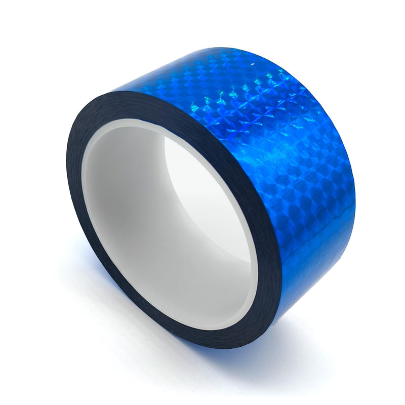 Reflective Crafting Tape, Graphic Glitter Holographic Prism Tape, for Craft Project, DIY Art, Holiday Packing, Wrapping, Keep Birds Away, 1.8 Inches by 55 Yards (Holographic-Blue) Holographic-Blue
