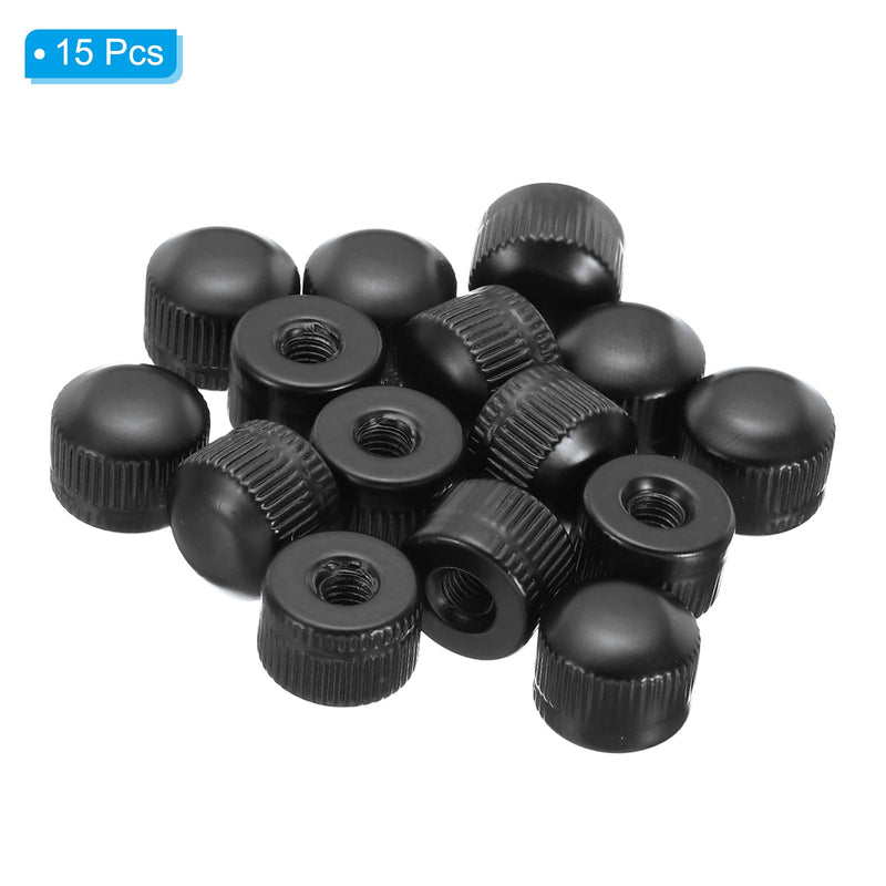 [Australia - AusPower] - PATIKIL M5x11x14 Cap Nut, 15 Pcs Acorn Nut Screw Knob Cap Insert Bolt Cover Female Thread Knurled Decorative Hardware Fittings Light Fixtures, Black M5 