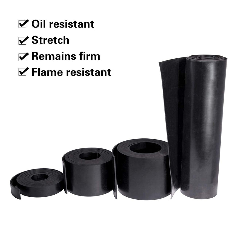 TORRAMI Rubber Gasket Sheet Material 1/8 (.125) Inch T X 3 inch W X 10 Feet, for Sealing,Protection, Abrasion, Supports, Leveling, Bumpers 3" Wide X 10' Long 1/8 (.125)" Thick