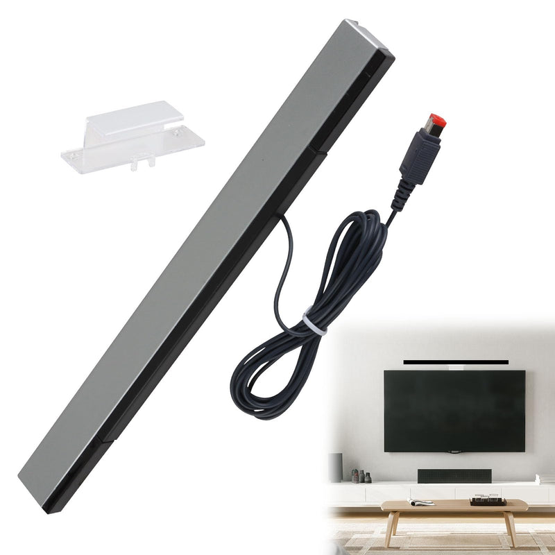 Sensor Strip for Wii, Wired Infrared Sensor Bar for Wii U, Compatible with Nintendo Wii & Wii U, with 2M USB Port and Stand, Plug and Play