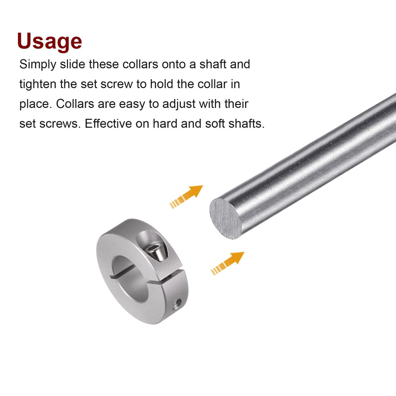 [Australia - AusPower] - 4pcs Shaft Collar 20mm Bore Aluminum Alloy Set Screw Split Clamp-On Collars, 40mm OD, 12mm Width, for Wheel Barrow Axle, Gearbox Assemblies, Machine Tools, Industry, Anodization 