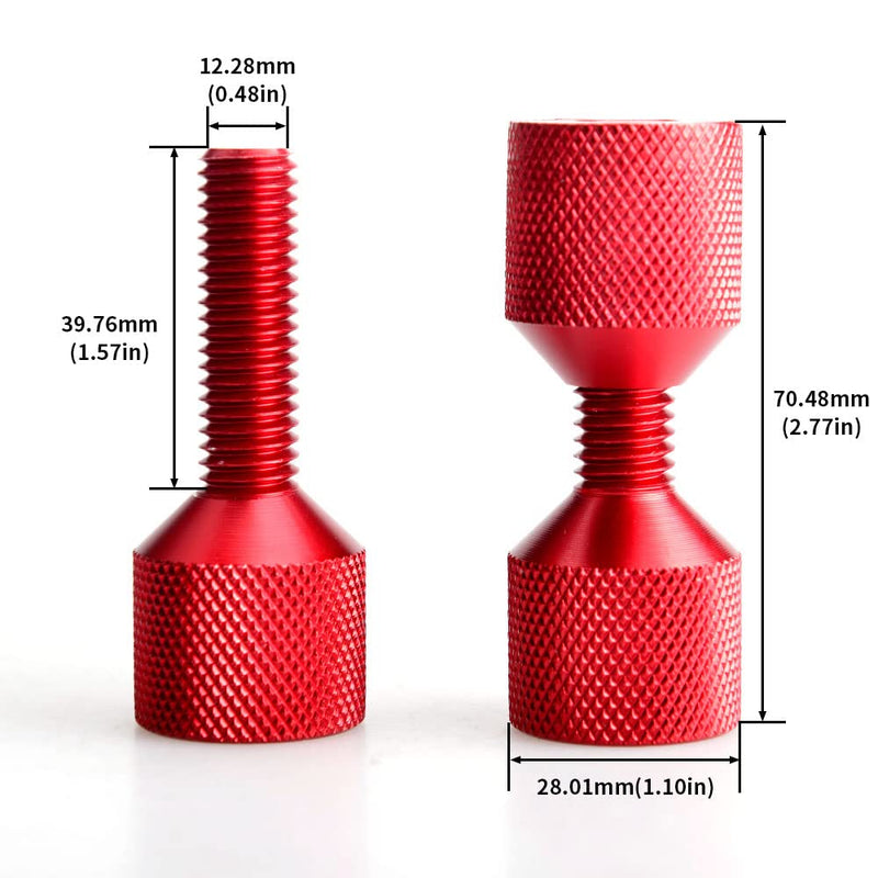 [Australia - AusPower] - 1-1/8" Two Hole Pins 6061 Aluminum Lightweight Construction 2 Hole Flange Alignment Pin with Anodized Oxide Red Finish 4Pcs 
