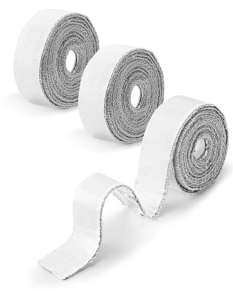 3PCS Thick Heat Shield Tape, 1.5" x 15Ft Each White Self-Adhesive Heat Barrier Wrap for Car, Truck, Exhaust, Wires, Fuel Lines, Firewall & Engine Bay, Reflects Up to 90% Radiant Heat White Heat Shield Tapes *3