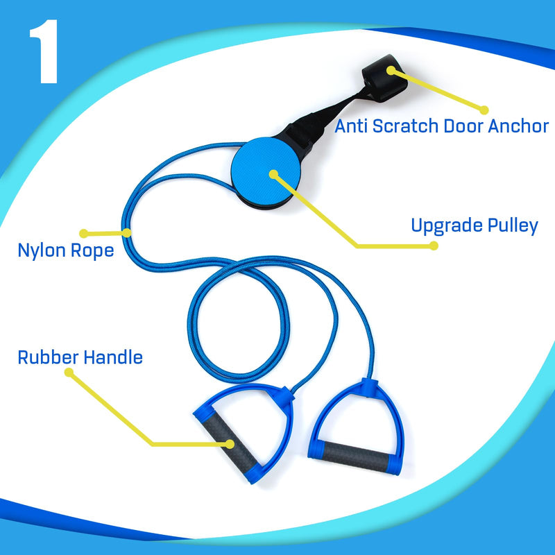 [Australia - AusPower] - Upgrade Shoulder Trainer Pulley, Shoulder Physiotherapy Pulley for Rehabilitation/Shoulder Trainer, Shoulder Rope Pulley for Training for Shoulder Mobility, Door Hanging Fitness Gymnastics Rope 