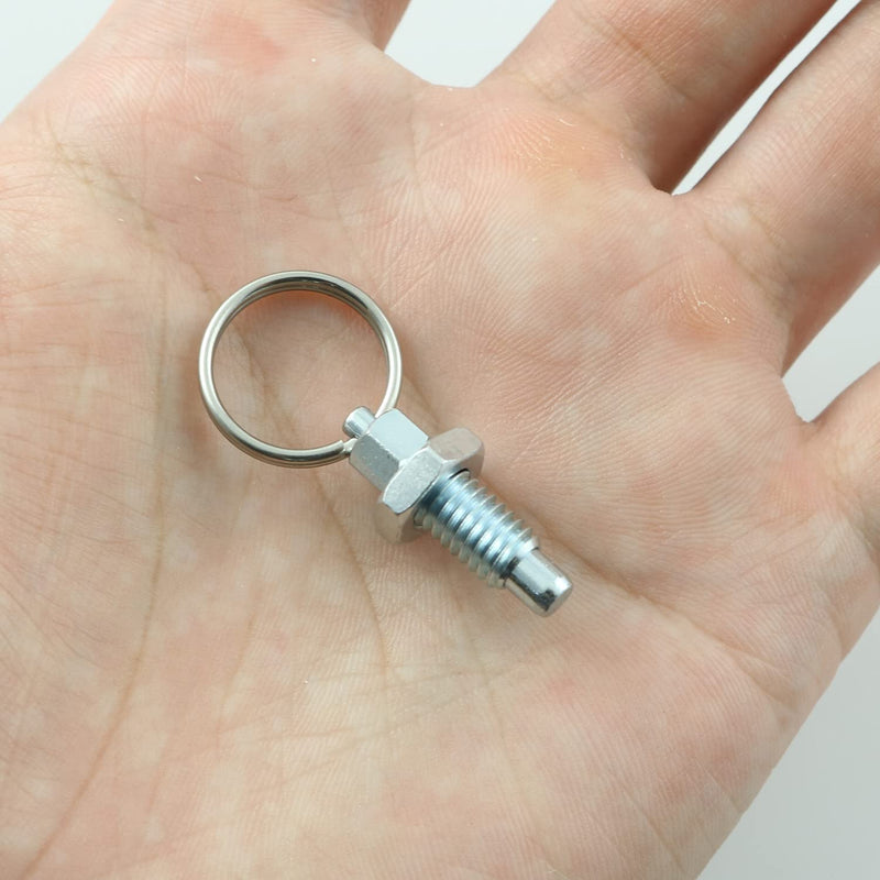 [Australia - AusPower] - 4pcs Spring Plunger M6 Stainless Steel Non-Locking Short Column Manual Telescopic Spring Plunger with Pull Ring 