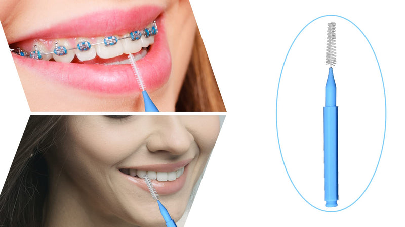 [Australia - AusPower] - 100pcs Braces Brush Disposable Interdental Brush Toothpick Dental Tooth Flossing Head Oral Dental Hygiene Flosser Dental Hygiene Flosser Tooth Cleaning Tools (Mixed Color) Mixed Color 