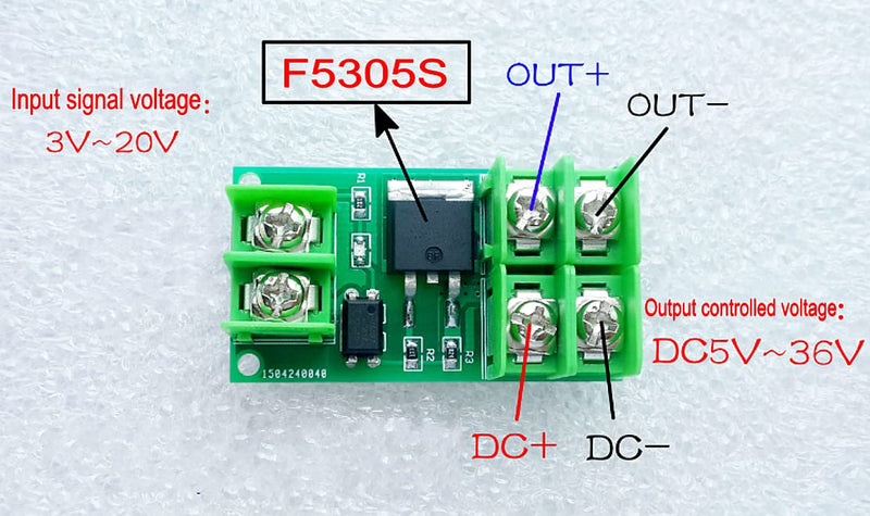 JZK 4pcs F5305S Electronic Switch Control Board Input 3V-24V Output 5V-36V Pulse Trigger Switch Module DC Control MOSFETs Optocoupler