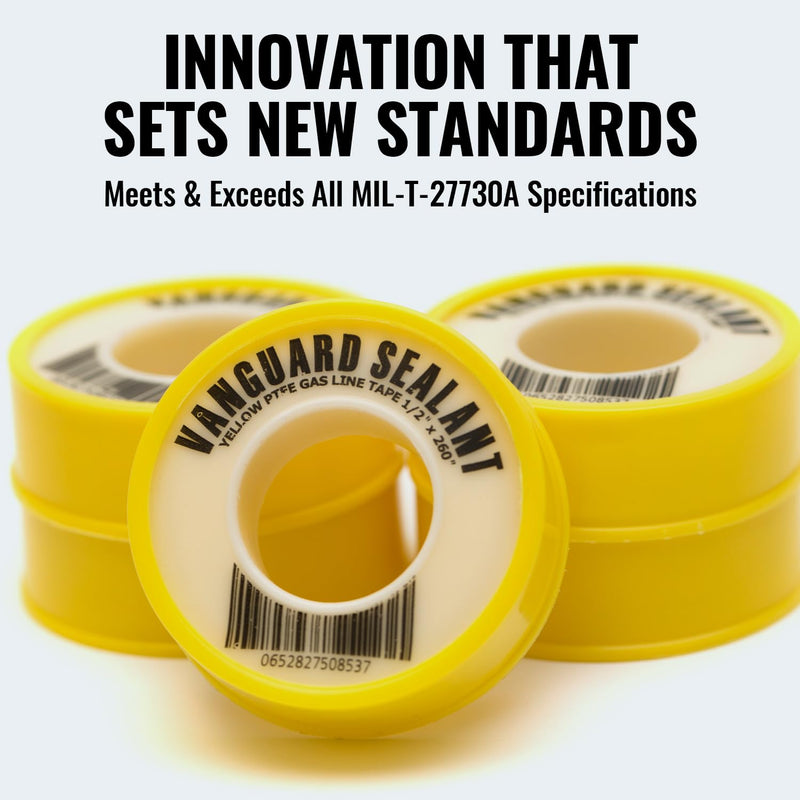 [Australia - AusPower] - PTFE Yellow Gas Line Thread Sealant Tape 260" Length 1/2" Width 1 Pack for Propane,Natural Gas and More 