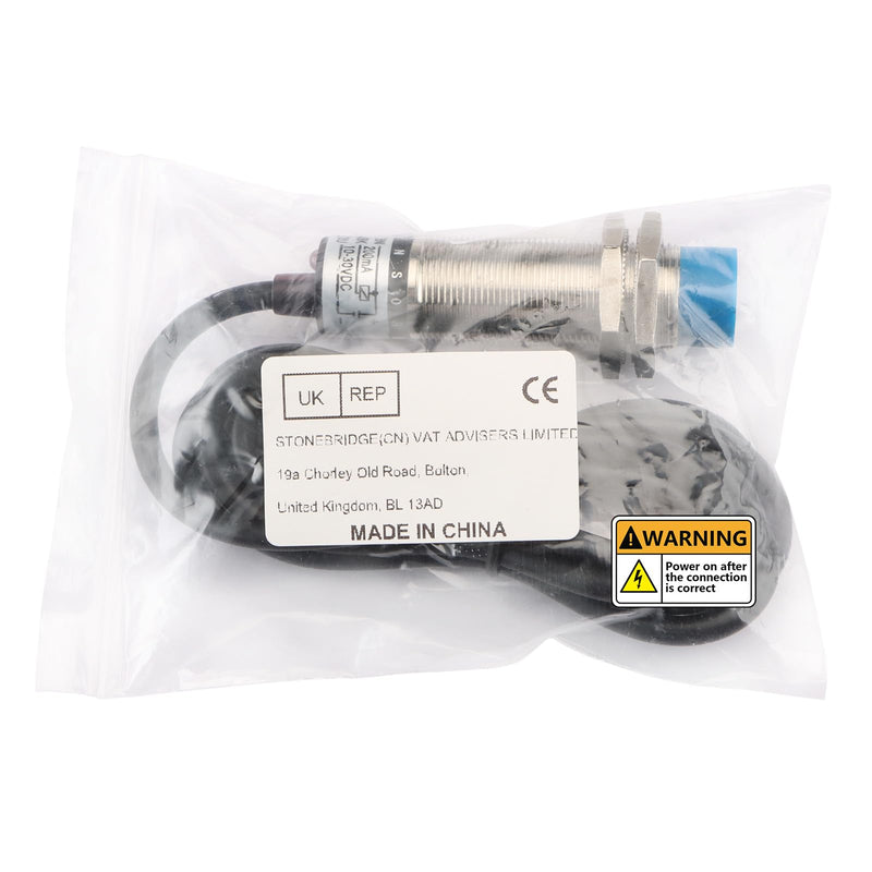 Wengart Capacitive Proximity Sensor Switch LJC18A3-B-Z,M18,DC10-30V,PNP_Normally Open 300mA,10mm Detecting Distance,3 Wire