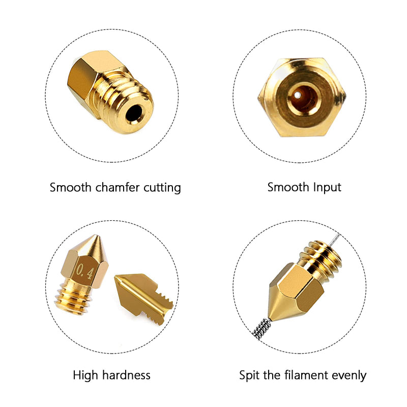 Comgrow 25PCS MK8 Ender 3 V2 Nozzles 0.4MM, 3D Printer Brass Hotend Nozzles with DIY Tools Storage Box for Creality Ender 3/Ender 3 Pro/Ender 3 Max/5 Pro/Ender 3 S1/Ender 3 Neo/CR 10 Series 3D Printer 25