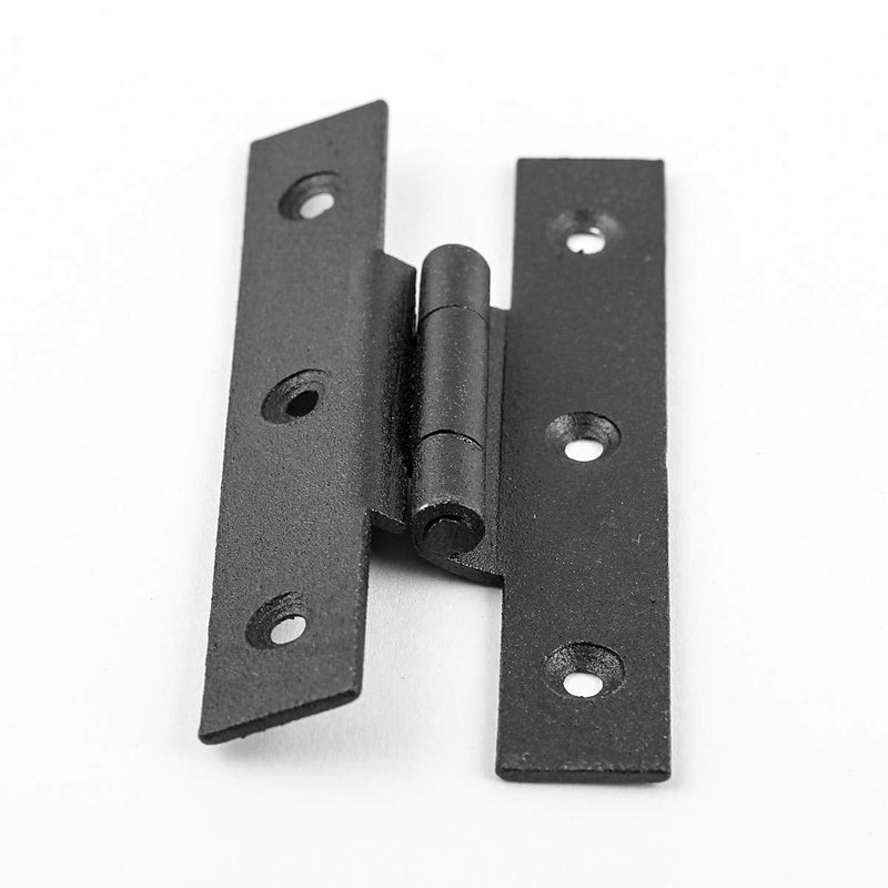 Renovators Supply Manufacturing Cabinet Hinge 3.5 in. Black Wrought Iron H Hinge with 1/4 in. Offset, Rust Resistant Hinge for Kitchen Cabinets with Hardware Pack of 2