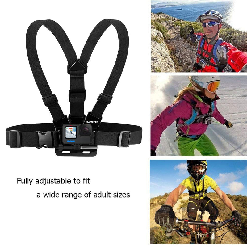 [Australia - AusPower] - Sametop Chest Mount Strap Harness Chesty Body Mount Compatible with GoPro Hero 12, 11, 10, 9, 8, 7, 6, 5, 4, Session, 3+, 3, 2, 1, Max, Hero (2018), AKASO, DJI Osmo Action Cameras 