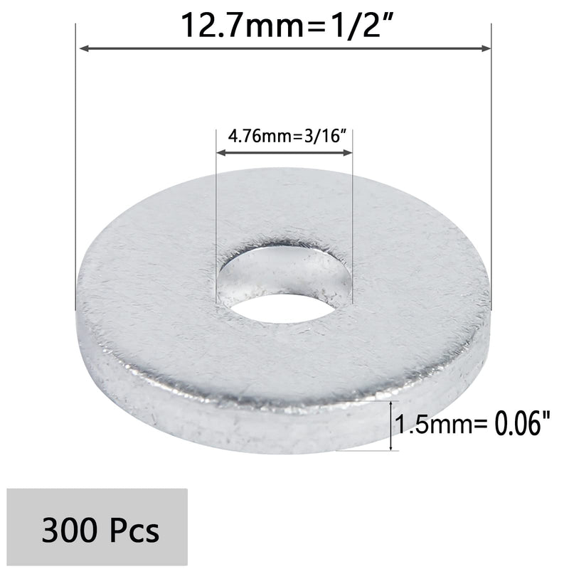 [Australia - AusPower] - Aluminum Backup POP Rivet Washers for 3/16" Diameter Rivets,Aluminum Back Up Washer, Pack of 300 3/16" 