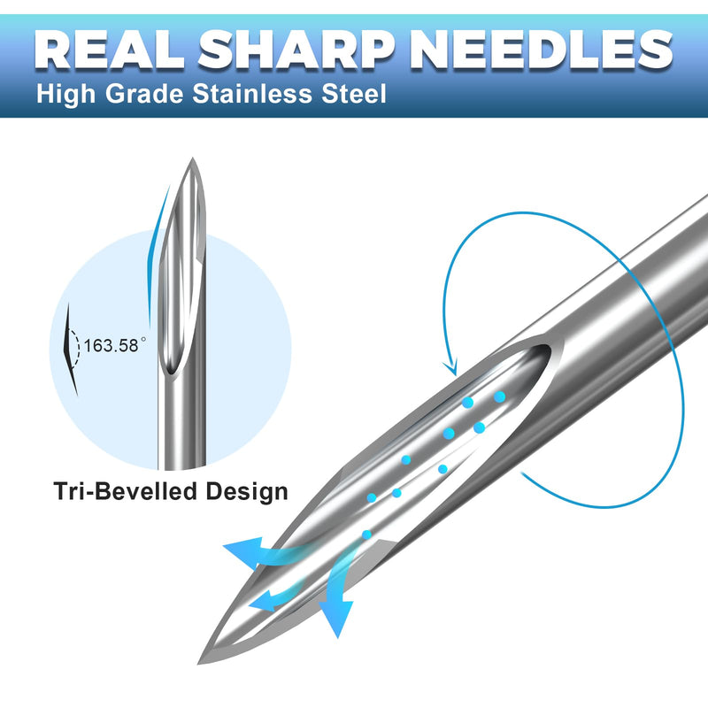 21 Gauge 1 Inch: 100 PCS Sterile Disposable Luer Lock - Individually Sealed Packages (21G) 21Ga1Inch