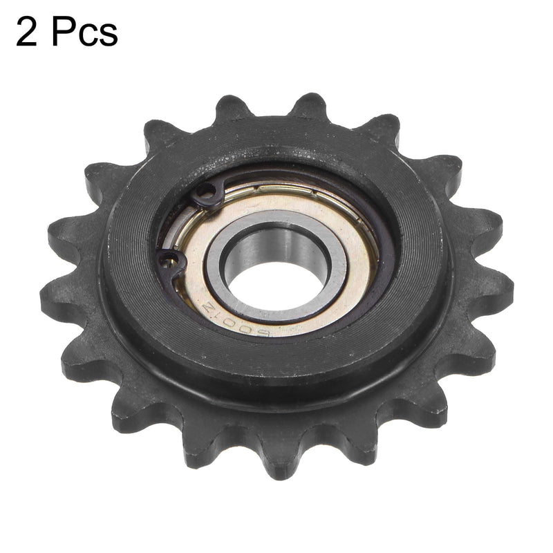 [Australia - AusPower] - uxcell #35 Chain Idler Sprocket, 12mm Bore 3/8" Pitch 17 Tooth Sprocket Tensioner, C45 Carbon Steel 35 Roller Chain Sprocket with Bearing for ISO 06C Chain, 2Pcs 56mmx12mm 