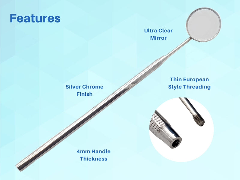 [Australia - AusPower] - Dental Mouth Mirror Pack of 10 with Stainless Steel Handle by Artman Instruments 