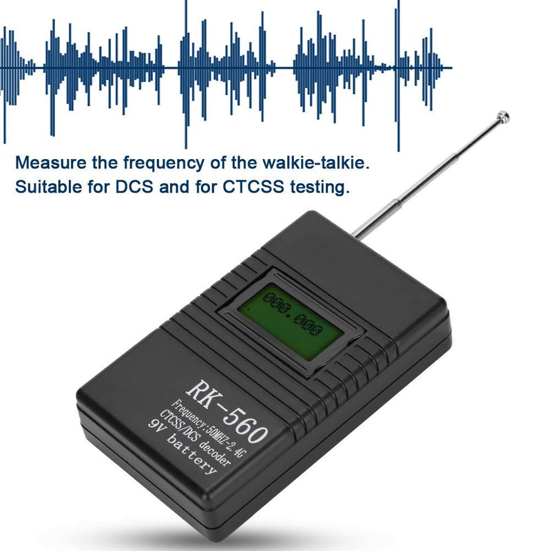 RK560 Mini Radio Frequency Counter Meter,50MHz-2.4GHz Radio Frequency Counter with CTCSS/DCS Decoder,Portable Handheld Frequency Counter Meter,1K / 0.1K.