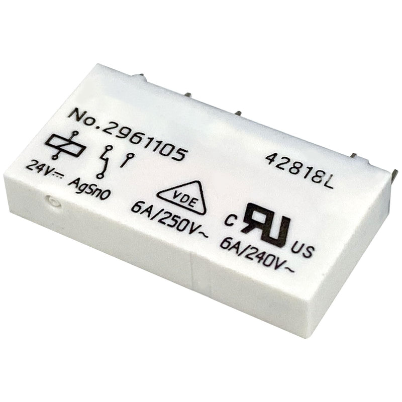 15-Pack No. 2961105 5-Pin Relay, 24V DC 6A Slim Power Relay Replacement for Phoenix Contact REL-MR- 24DC/21, Industrial Interface Electrical Component for PLC Terminal Block and Automation Cabinets 15
