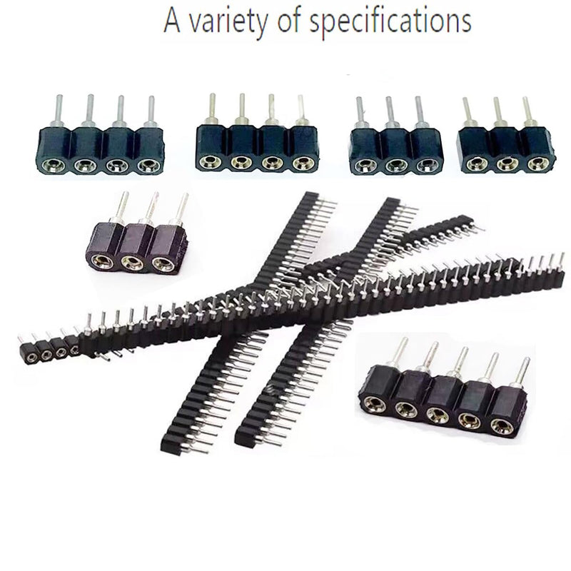 [Australia - AusPower] - 2.54mm 1x4Pin Round Female Socket Pin Header Strip 4P Single Row Straight Female/Male Socket/Pin Header Strip Connector - (20 pcs) 1 x 4Pin Round Female Socket 