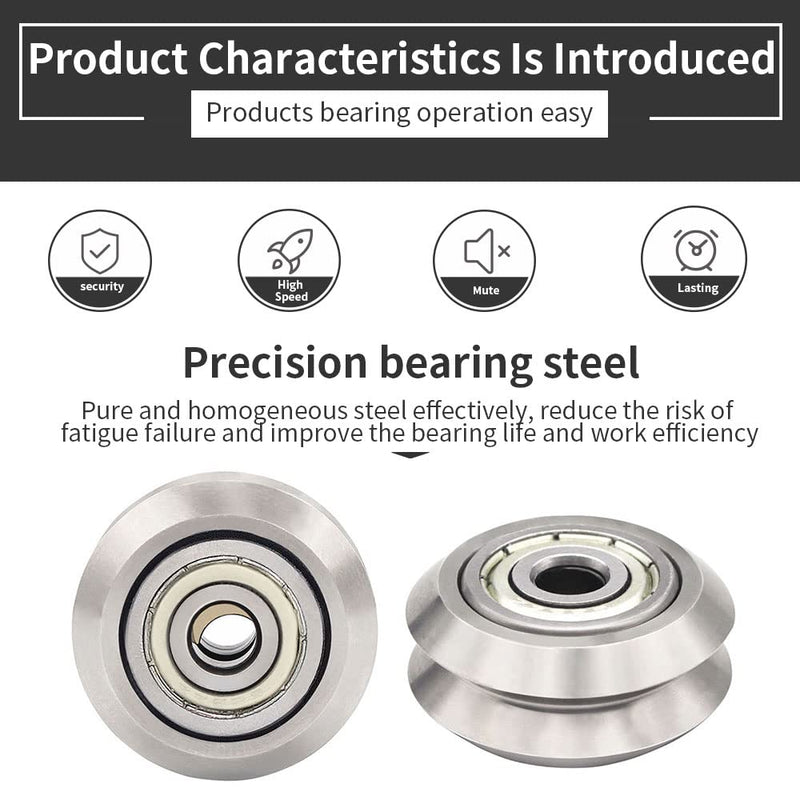 Openbuilds Stainless Steel V-Slot Wheel - 625zz Bearing Pulley Metal Double V Gear Aluminum Extrusion 3D Printer Parts [13pcs of Pack] W Wheel 13