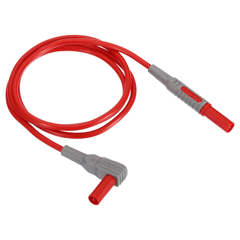 [Australia - AusPower] - PATIKIL Multimeter Test Lead Set, 1000V/15A 4mm Banana Plug Male to Male Straight Angle to Right Cable Line Wire for Electrical Testing, Black Red 