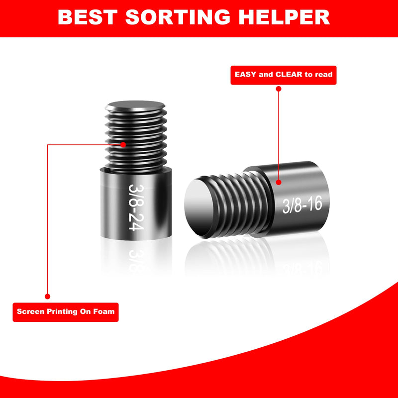 [Australia - AusPower] - Nut and Bolt Thread Checker, 47 PCS Nut and Bolt Gauges Individually Housed in Case (25 Inch & 22 Metric) Bolts Measuring, Bolt Size Finder Checker Thread Gauge for Quickly Identify 47 Thread Checker 