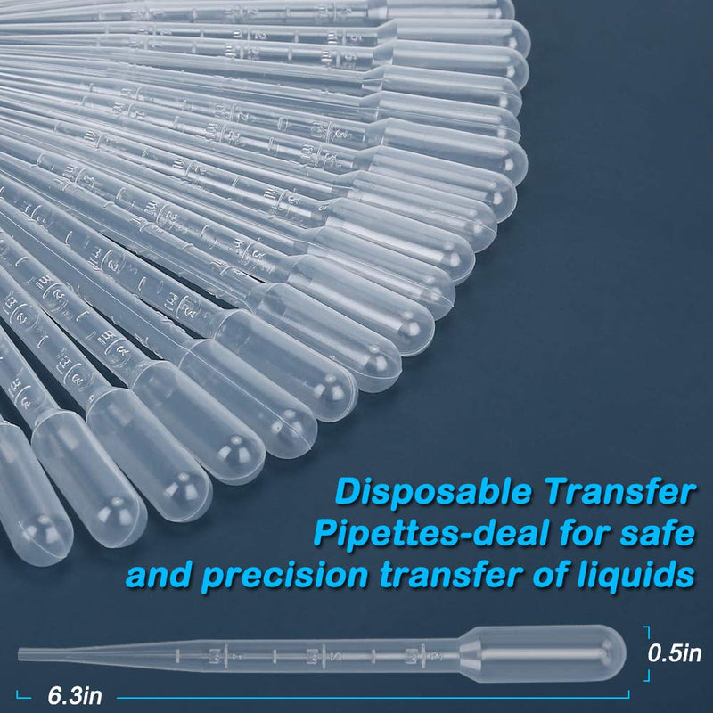 [Australia - AusPower] - 50PCS Plastic Disposable Transfer Pipettes, 3ml Calibrated Pipette Dropper for Science Laboratory 50 