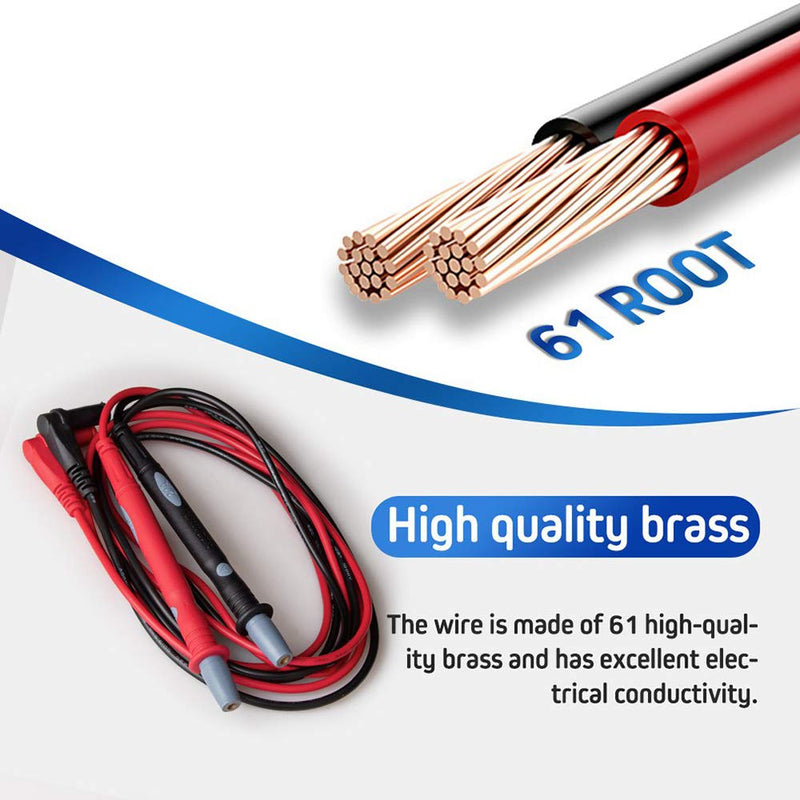 [Australia - AusPower] - Multimeter Test Leads Kit,HANDSKIT 16 Pieces Testing Lead with Alligator Clips Stackable Banana Plug Test Hook Replaceable Gold-Plated Multimeter Needle Probes and Back Probe Pins 