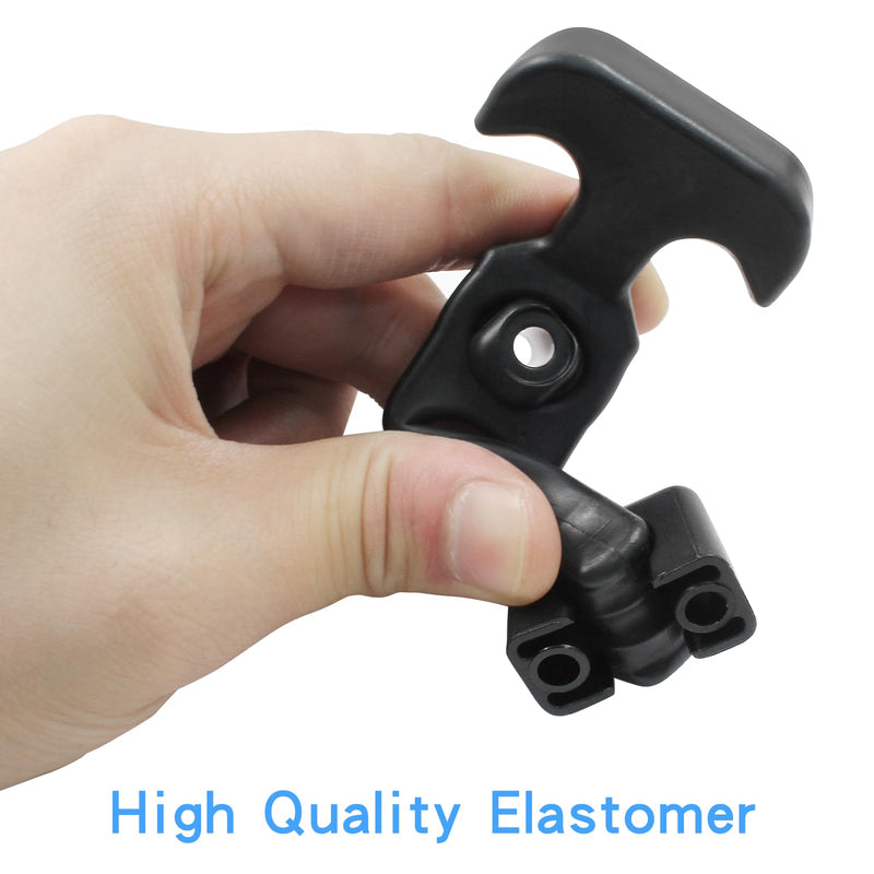 [Australia - AusPower] - 4.3"*1.8" Rubber Latches Flexible T Handle Draw Latch, 2PCS Rubber Draw Latch, Rubber Latch T Handle for Tool Box, Cooler, Golf Cart or Engineering Machine Hood (Black) Black 