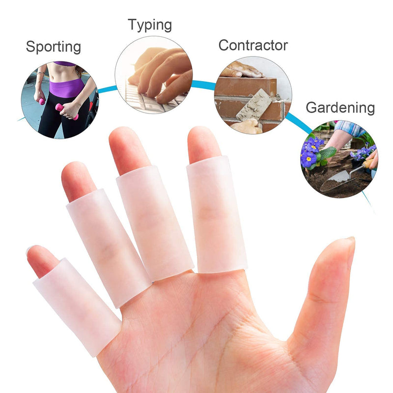 [Australia - AusPower] - Sumifun Finger Sleeves, 8PCS Gel Thumb Finger Tubes for Arthritis, Trigger Finger Pain, Silicone Fingers Protector for Golf, Basketball, Golf, Rugby, Cracked Finger 4pair(8pcs) 