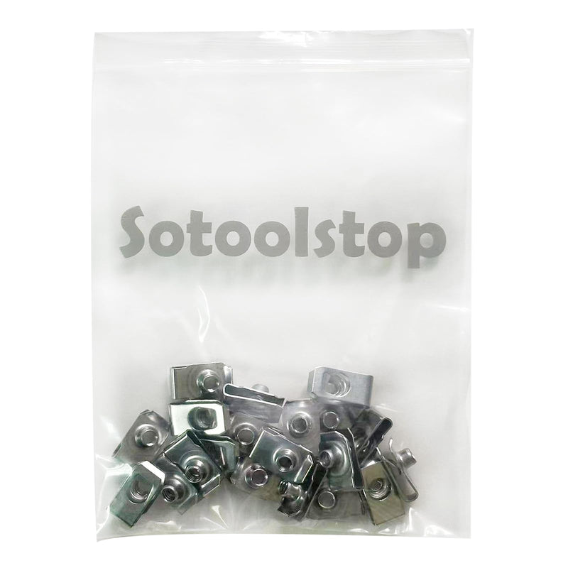 [Australia - AusPower] - M6 Regular Extruded U-Nut, U-Style Clip-On Nuts, Stainless Steel 18-8 (304) U-Type Clip Nuts, Pack of 20 M6 Silver 
