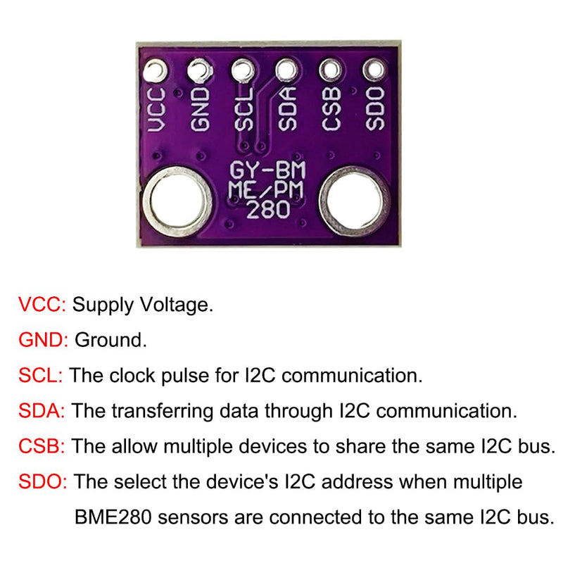 [Australia - AusPower] - 4Pcs GY-BME280-3.3 High Precision Altimeter Atmospheric Pressure Temperature and Humidity Sensor BME280 3.3V for Arduino 