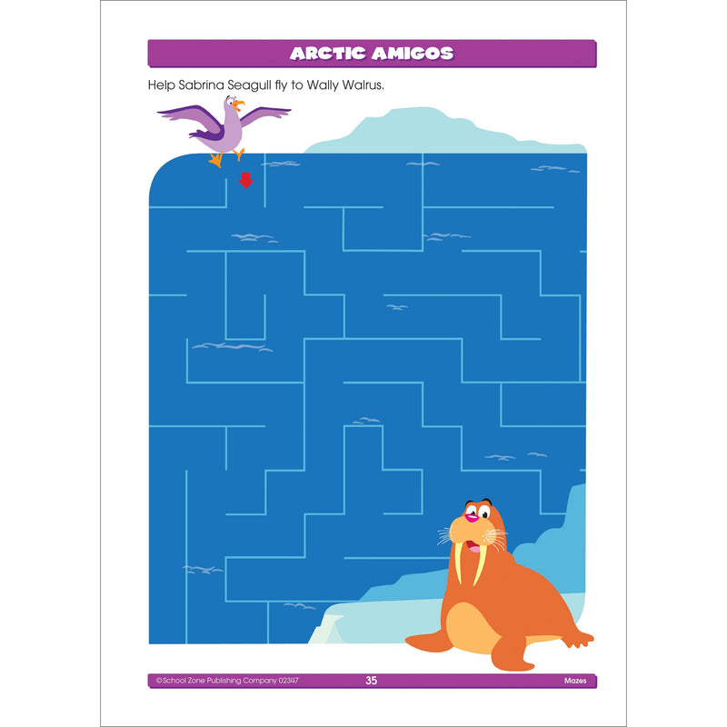 [Australia - AusPower] - School Zone Mazes Workbook: 64 Pages, Preschool, Kindergarten, 1st Grade, Maze Puzzles, Follow Paths, Problem-Solving, Ages 4-6 (Activity Zone Book Series) 