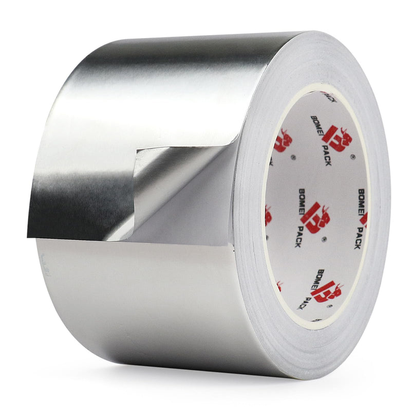BOMEI PACK Aluminum Foil Tape,Heavy Duty Metal Foil Tape,High Temperature Silver Duct Tape,Perfect for Sealing & Patching,HVAC,Air Ducts,Insulation and Metal Repair (3 Inch) 3 Inch x 30 Yards
