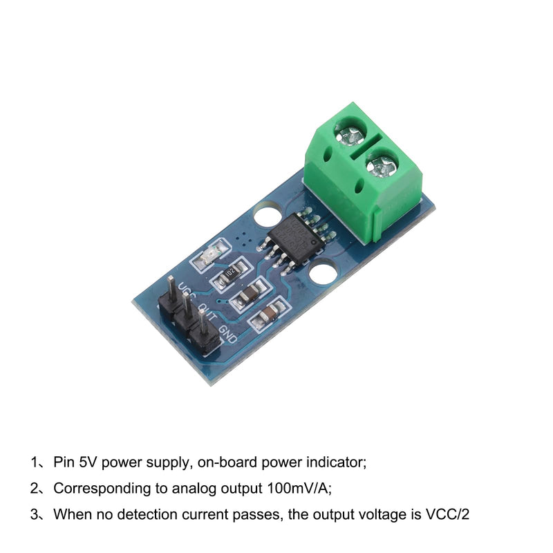 QUARKZMAN ACS712 Current Sensor Module 30A Range Hall Effect Current Sensor Current Measurement AC/DC for Current Detection Pack of 5 | Hall-effect current sensor, for current detection