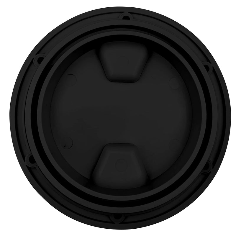 6 Inch Boat Round Inspection Deck Plate Hatch with Detachable Cover and Pre-drilled Holes, Water Tight for RV Marine Boat Yacht Outdoor Installations-Black Black Round-6”
