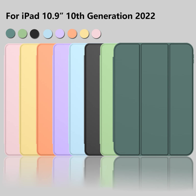 [Australia - AusPower] - ZryXal New iPad 10th Generation Case 10.9 Inch 2022 with Pencil Holder, Smart iPad Case with Soft TPU Back [Support Auto Wake/Sleep] (New Midnight Green) New Midnight Green 
