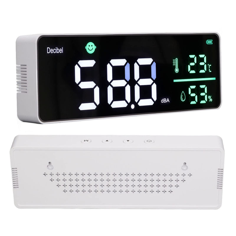[Australia - AusPower] - Decibel Meter, Wall Hanging Sound Level Meter, Noise Decibel Meter, 3 in 1 Noise Temperature Humidity Meter, 30 to 130dB Range, with 11in Large LED Display Screen, for Classroom 